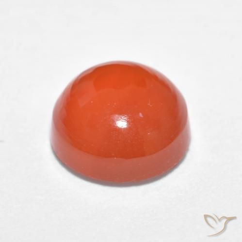Ágata Naranja medio natural de 1.84 ct, Redondo, Translúcido