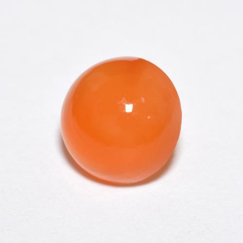 Ágata naranja natural de 1,16 ct, corte redondo, translúcido
