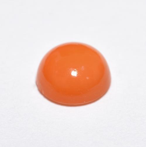 Ágata naranja natural de 1,16 ct, corte redondo, translúcido
