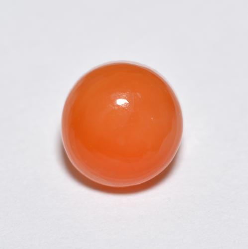Ágata naranja natural de 1,34 ct, corte redondo, translúcido