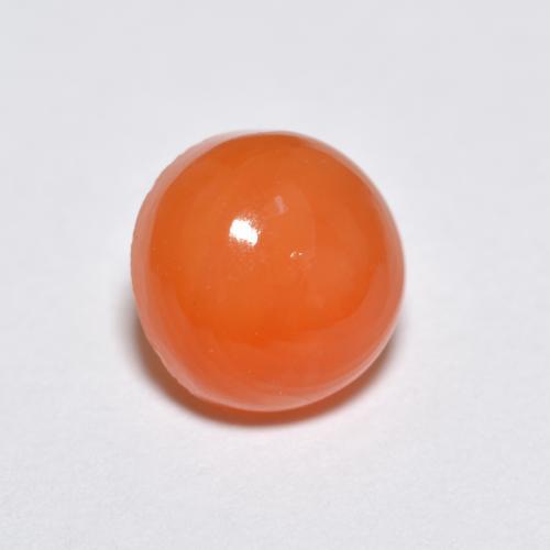Ágata naranja natural de 1,34 ct, corte redondo, translúcido