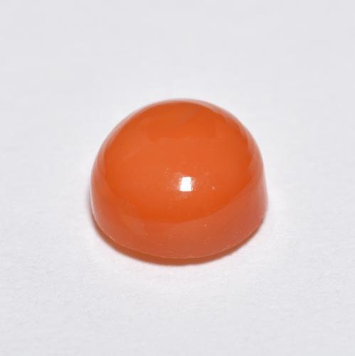 Ágata naranja natural de 1,34 ct, corte redondo, translúcido