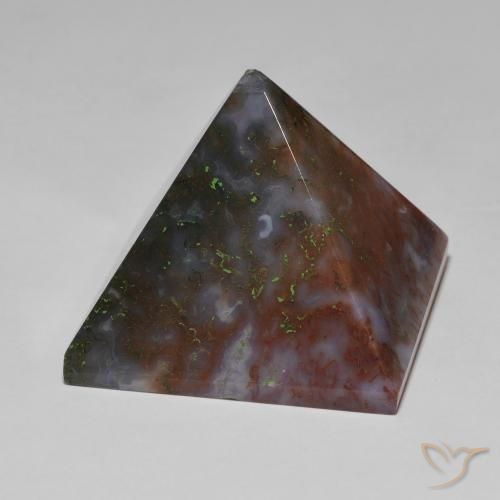 Ágata Verde y rojo natural de 105.43 ct, Cuadrado, Opaco