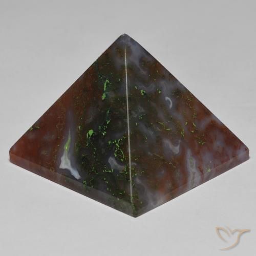 Ágata Verde y rojo natural de 105.43 ct, Cuadrado, Opaco