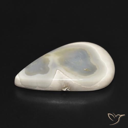 Ágata Blanco multicolor natural de 31.41 ct, En forma de pera, Opaco