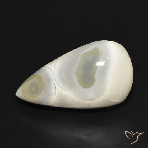 18.68ct Natural Blanco multicolor Ágata, En forma de pera, Opaco
