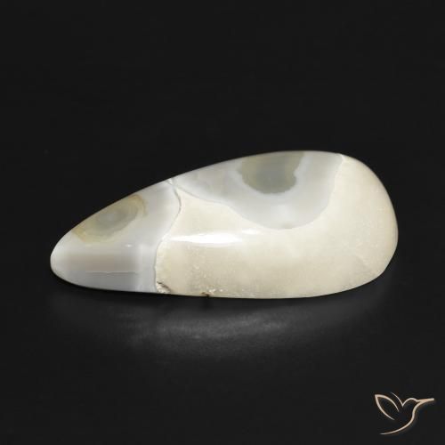 Ágata Blanco multicolor natural de 18.68 ct, En forma de pera, Opaco