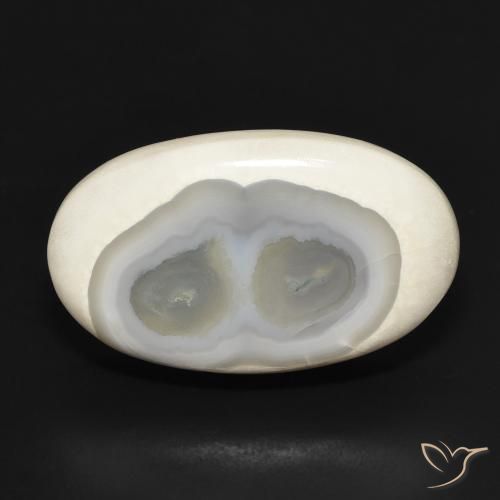 23.13ct Natural Blanco multicolor Ágata, Ovalada, Opaco
