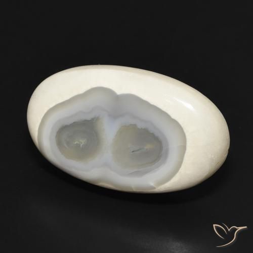 Ágata Blanco multicolor natural de 23.13 ct, Ovalada, Opaco