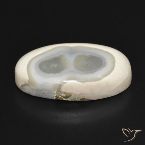Ágata Blanco multicolor natural de 23.13 ct, Ovalada, Opaco