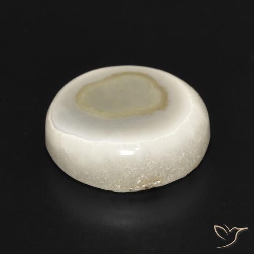 Ágata Blanco multicolor natural de 12.79 ct, Redondo, Opaco