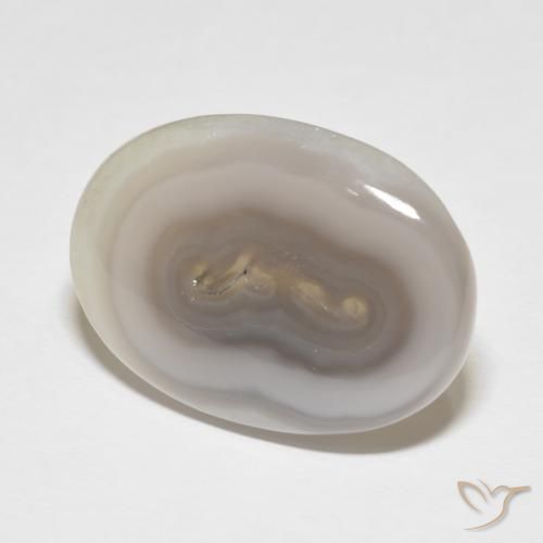 Ágata White Cream natural de 34.15 ct, Ovalada, Opaco