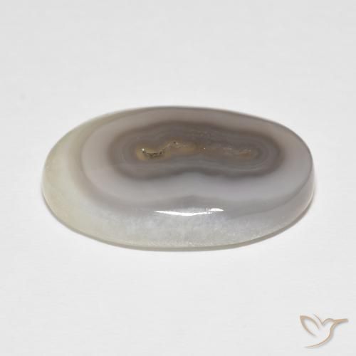 Ágata White Cream natural de 34.15 ct, Ovalada, Opaco