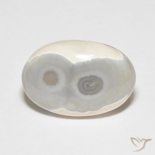 18.84ct Natural Blanco multicolor Ágata, Ovalada, Opaco