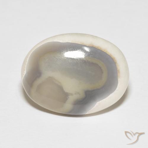 13.26ct Natural Blanco multicolor Ágata, Ovalada, Opaco