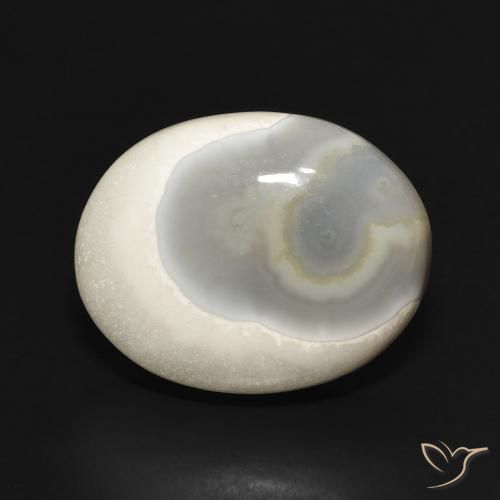 14.96ct Natural Blanco multicolor Ágata, Ovalada, Opaco