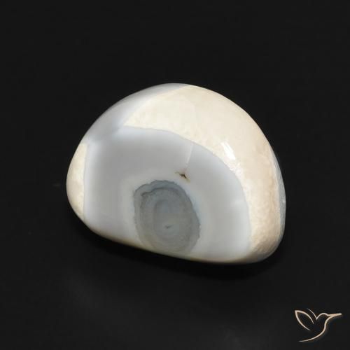 Ágata Blanco multicolor natural de 6.67 ct, Elegante, Opaco