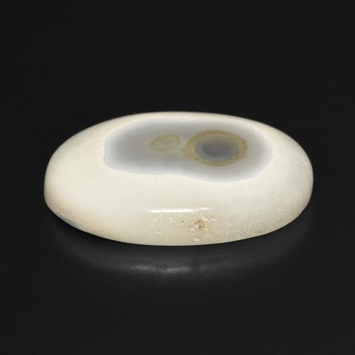 Ágata Blanco multicolor natural de 19.82 ct, Ovalada, Opaco