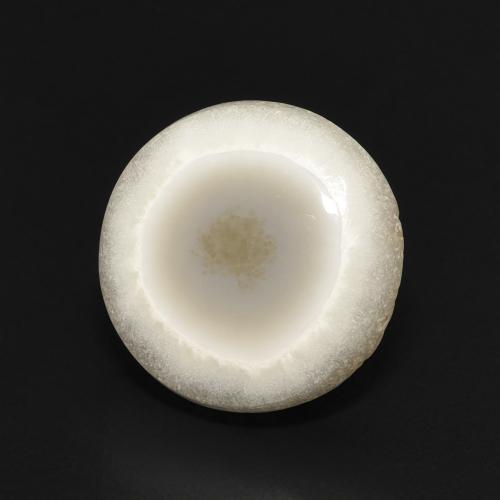 Ágata Blanco multicolor natural de 6.31 ct, Redondo, Opaco