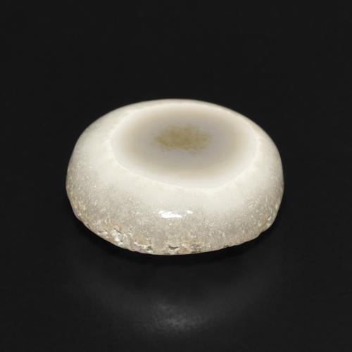 Ágata Blanco multicolor natural de 6.31 ct, Redondo, Opaco