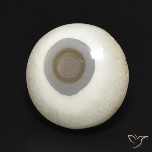 Ágata Blanco multicolor natural de 14.01 ct, Redondo, Opaco