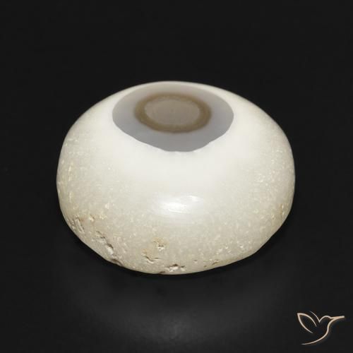 Ágata Blanco multicolor natural de 14.01 ct, Redondo, Opaco