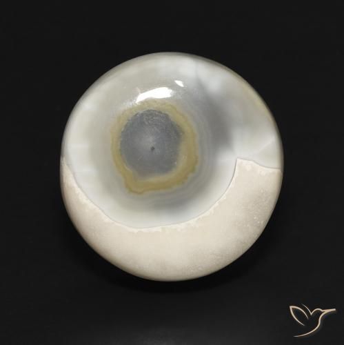 16.75ct Natural Blanco multicolor Ágata, Redondo, Opaco