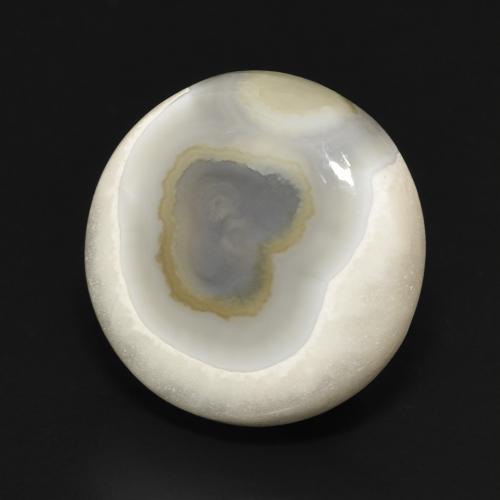 Ágata Blanco multicolor natural de 15.97 ct, Redondo, Opaco