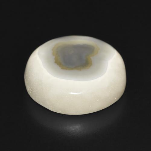 Ágata Blanco multicolor natural de 15.97 ct, Redondo, Opaco