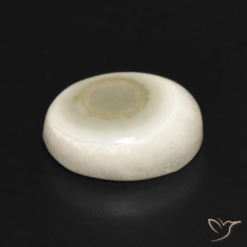 Ágata Blanco multicolor natural de 6.02 ct, Ovalada, Opaco