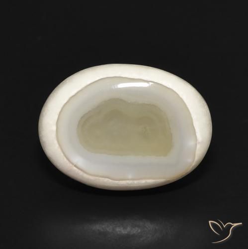 8.72ct Natural Blanco multicolor Ágata, Ovalada, Opaco
