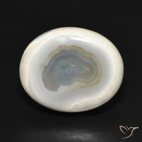 20.05ct Natural Blanco multicolor Ágata, Ovalada, Opaco