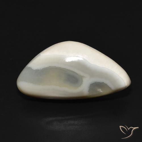 15.91ct Natural Blanco apagado Ágata, Elegante, Opaco