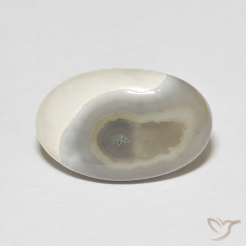11.57ct Natural White Cream Ágata, Ovalada, Opaco
