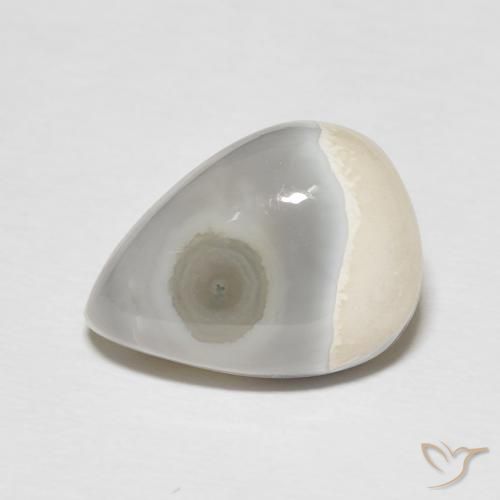 8.53ct Natural Blanco cálido Ágata, En forma de pera, Opaco