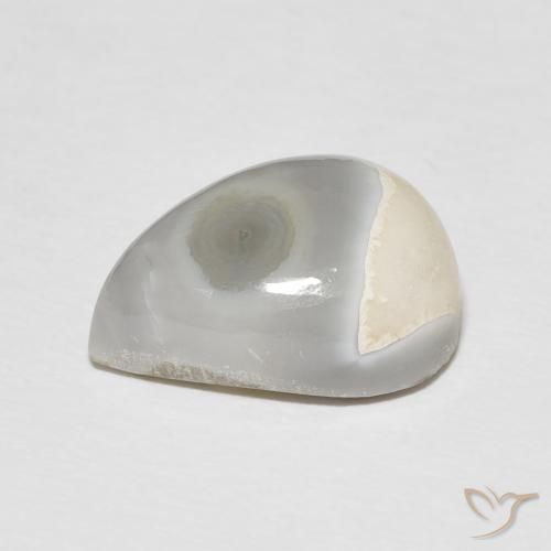 Ágata Blanco cálido natural de 8.53 ct, En forma de pera, Opaco