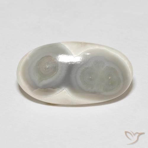 16.39ct Natural Blanco crema Ágata, Ovalada, Opaco