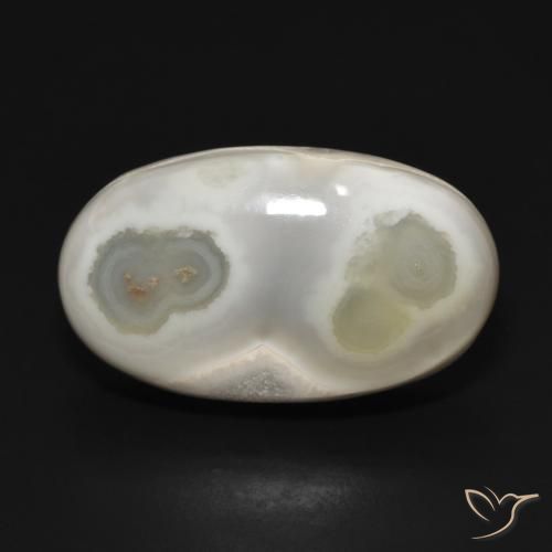 29.67ct Natural Blanco cálido Ágata, Ovalada, Opaco