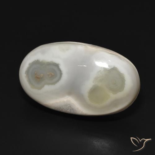 Ágata Blanco cálido natural de 29.67 ct, Ovalada, Opaco