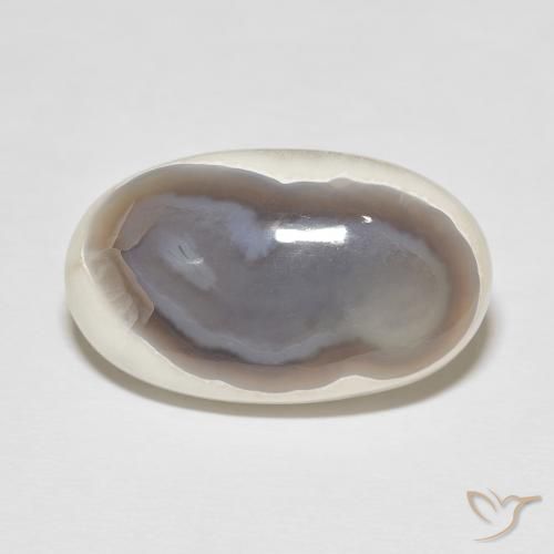 22.38ct Natural Blanco multicolor Ágata, Ovalada, Opaco