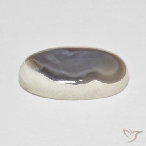 Ágata Blanco multicolor natural de 22.38 ct, Ovalada, Opaco
