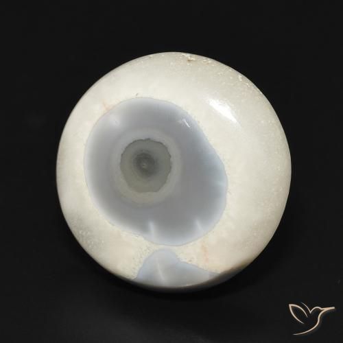 Ágata Blanco multicolor natural de 13.25 ct, Redondo, Opaco