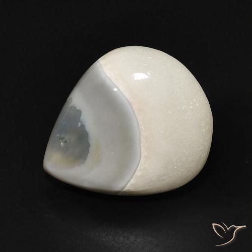 7.58ct Natural Blanco apagado Ágata, En forma de pera, Opaco