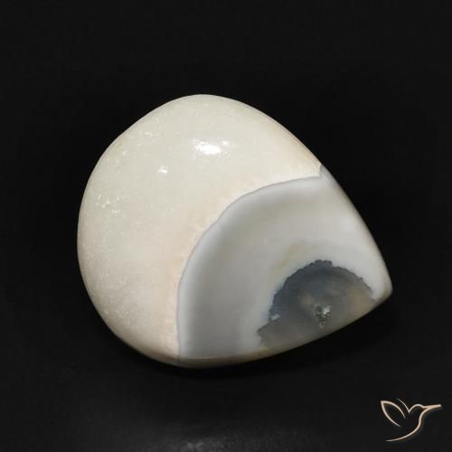 Ágata Blanco apagado natural de 7.58 ct, En forma de pera, Opaco