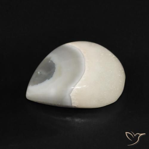 Ágata Blanco apagado natural de 7.58 ct, En forma de pera, Opaco