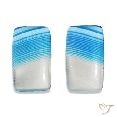 Gemas de Ágata Multicolor natural de 12.70 ct, Corte Baguette, Transparente