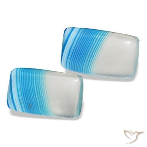 Gemas de Ágata Multicolor natural de 12.70 ct, Corte Baguette, Transparente