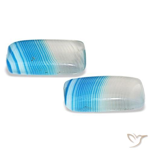 Gemas de Ágata Multicolor natural de 12.70 ct, Corte Baguette, Transparente