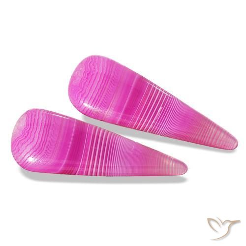 Gemas de Ágata Multicolor natural de 24.65 ct, En forma de pera, Translúcido