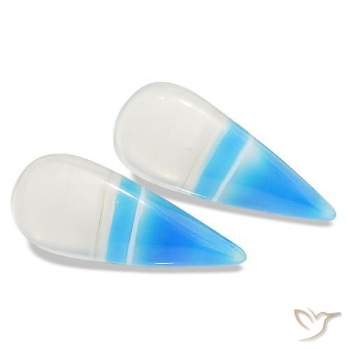 Gemas de Ágata Multicolor natural de 24.93 ct, En forma de pera, Transparente